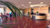 The high quality,  clean clinic reception at the french orthopedic surgery, Clinique Sainte Isabelle