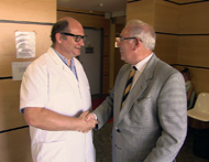 Hugh Philips of Operation France with the world renowned orthopaedic surgeon, Dr Renaux