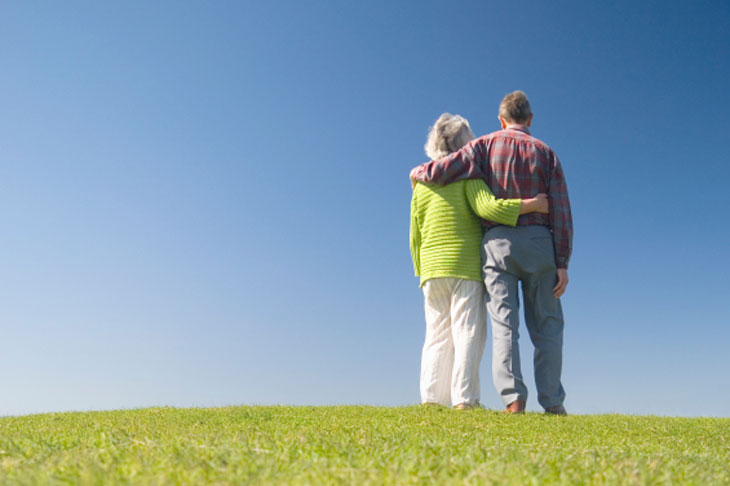 Senior Couple Standing on a Hill